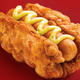 Illustration for article titled KFCs Double Down hot dog is a sausage wrapped in a fried chicken bun